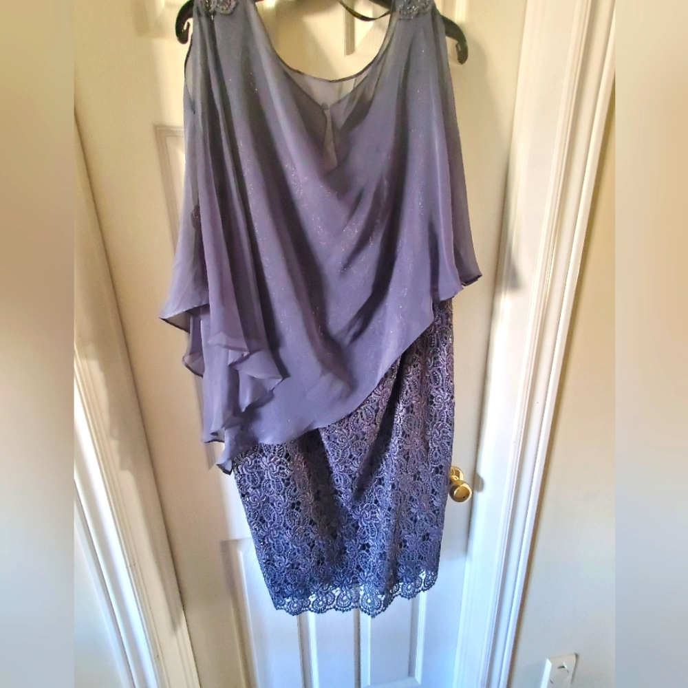 Plus Size Holiday Formal Dress Steel Blue
